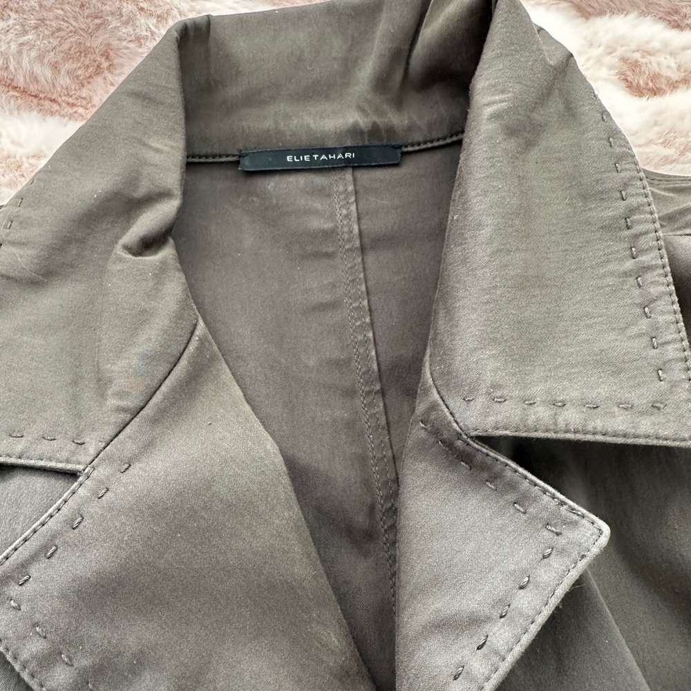 Elie Tahari Women's Olive Trench Coat-type dress